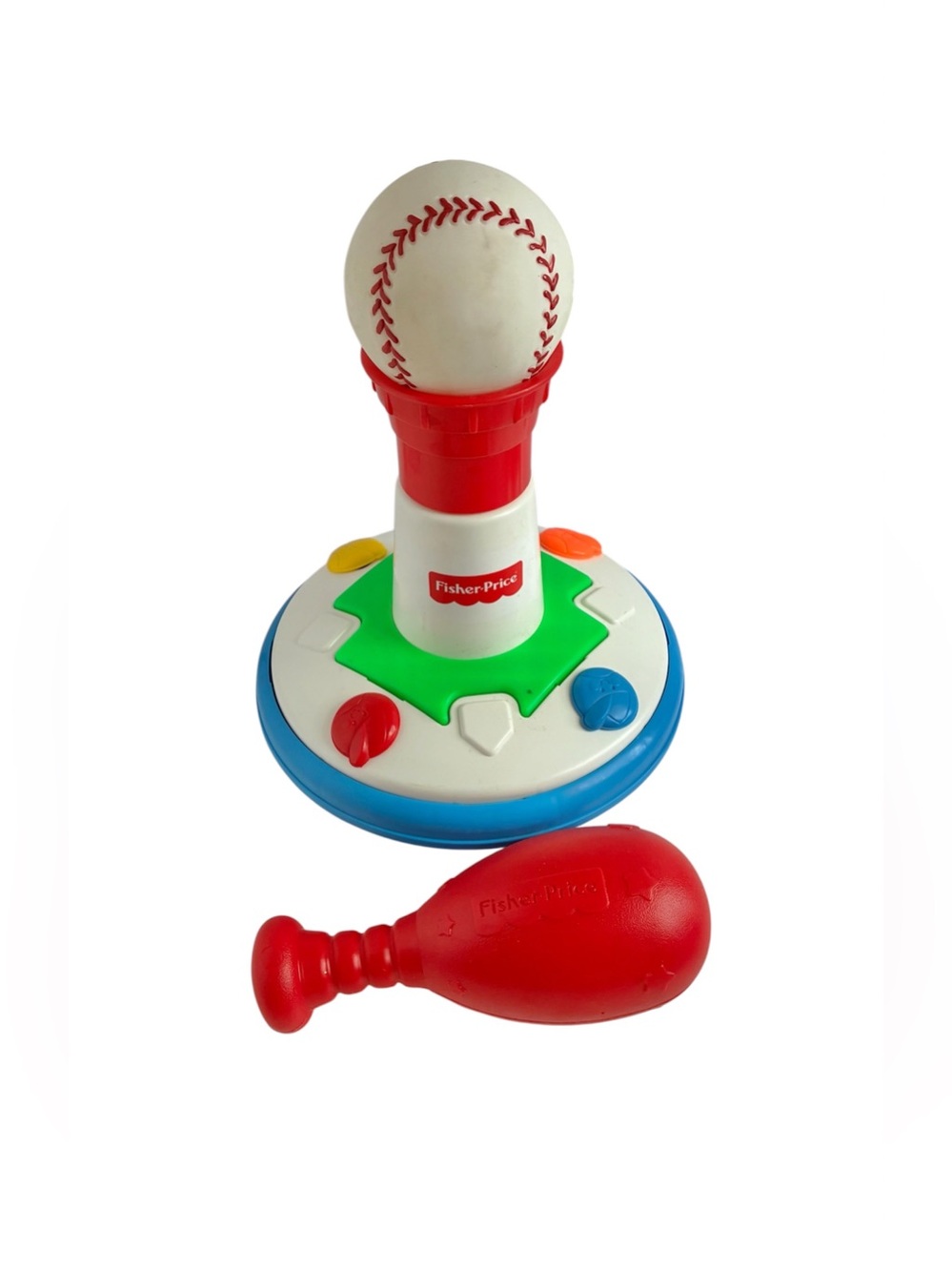 Vintage 1994 Fisher-Price Baby Baseball Tee Ball Activity Toy w/ Bat 12M+
